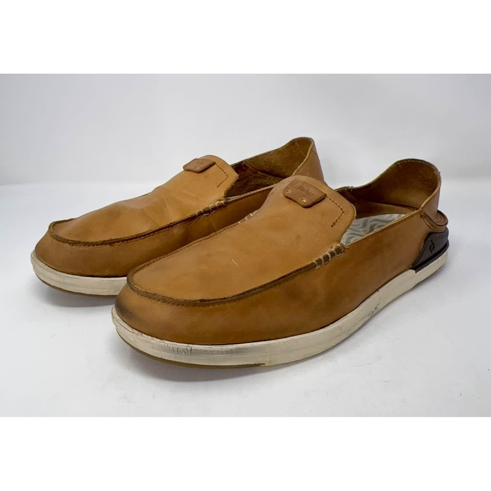 Olukai Kakaha Loafers Mules Shoes Mens Size 13 Full Grain Leather Casual Slip On